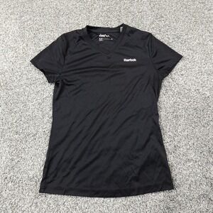 Reebok Shirt Womens XS‎ Black Lightweight Performance Athletic Workout Gym